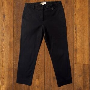 Michael Kors Black Ankle Crop Trousers with MK Charm Size 6